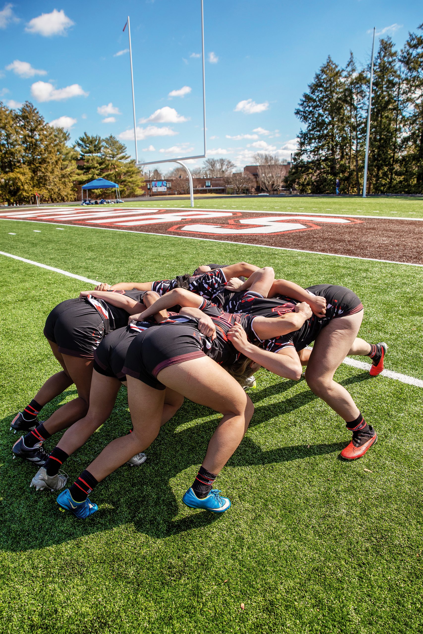 photo of the rugby team at practice